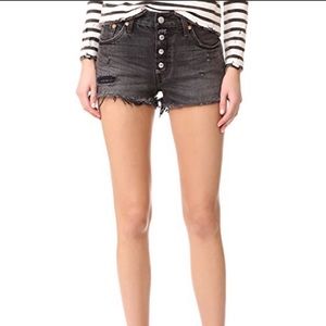 Levi’s 501 denim shorts - shredded onyx